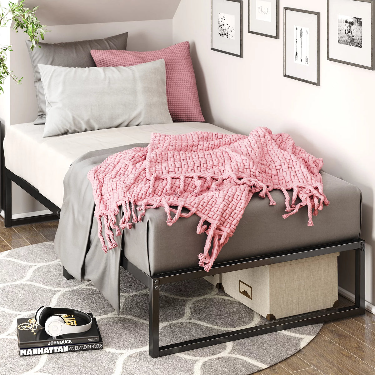 12" Metal Platform Bed Frame, Twin J997877