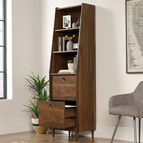 Vintage Wood 3 Shelf Bookcase with File Drawer C70987