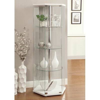 White Hexagon Curio Cabinet R2345