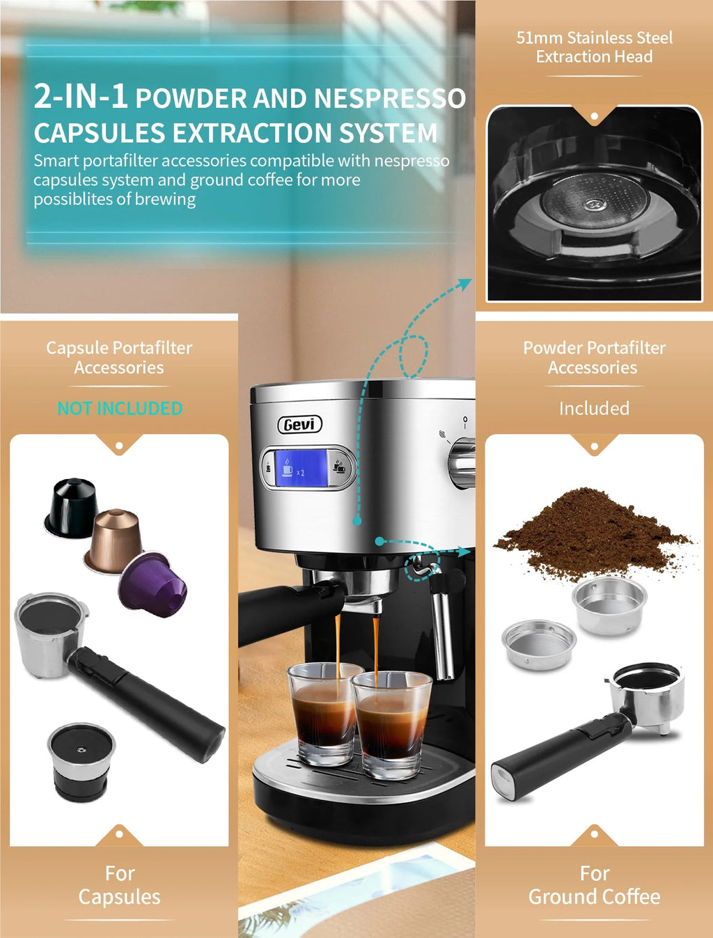 20 Bar Automatic Espresso Machine with Milk Frother S16302