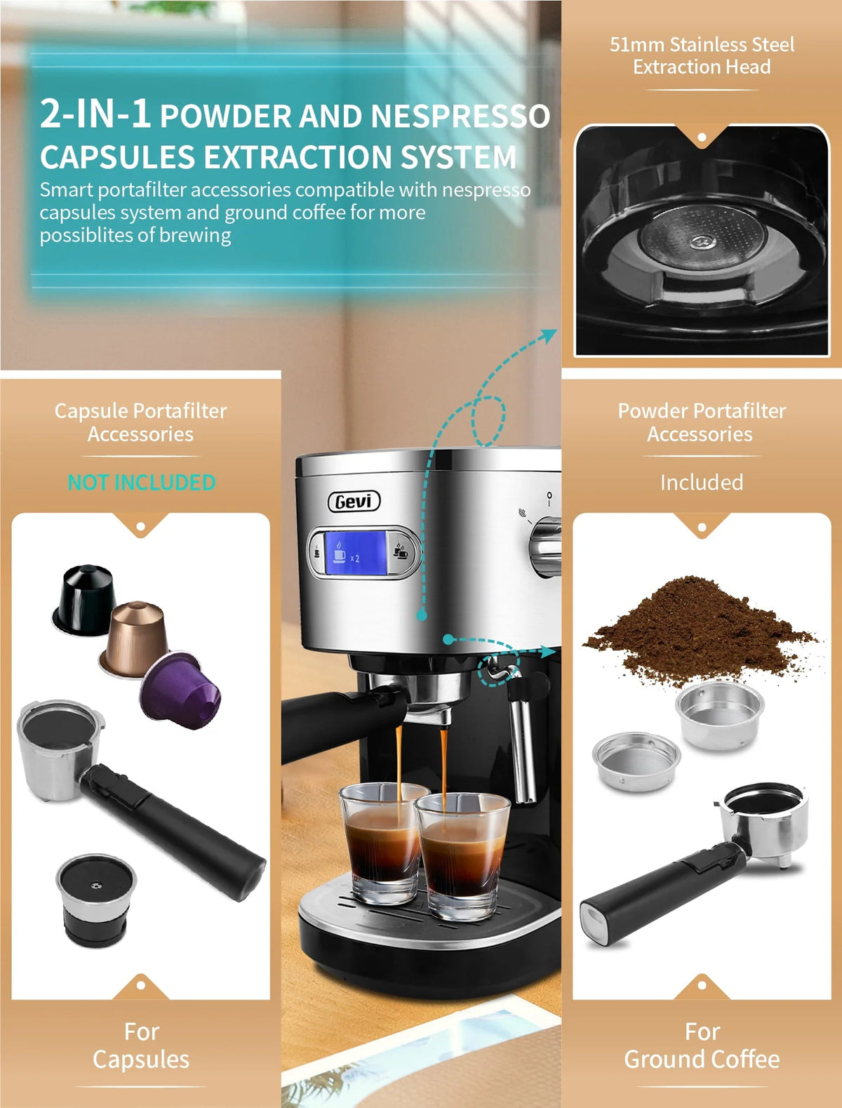 20 Bar Automatic Espresso Machine with Milk Frother S16302