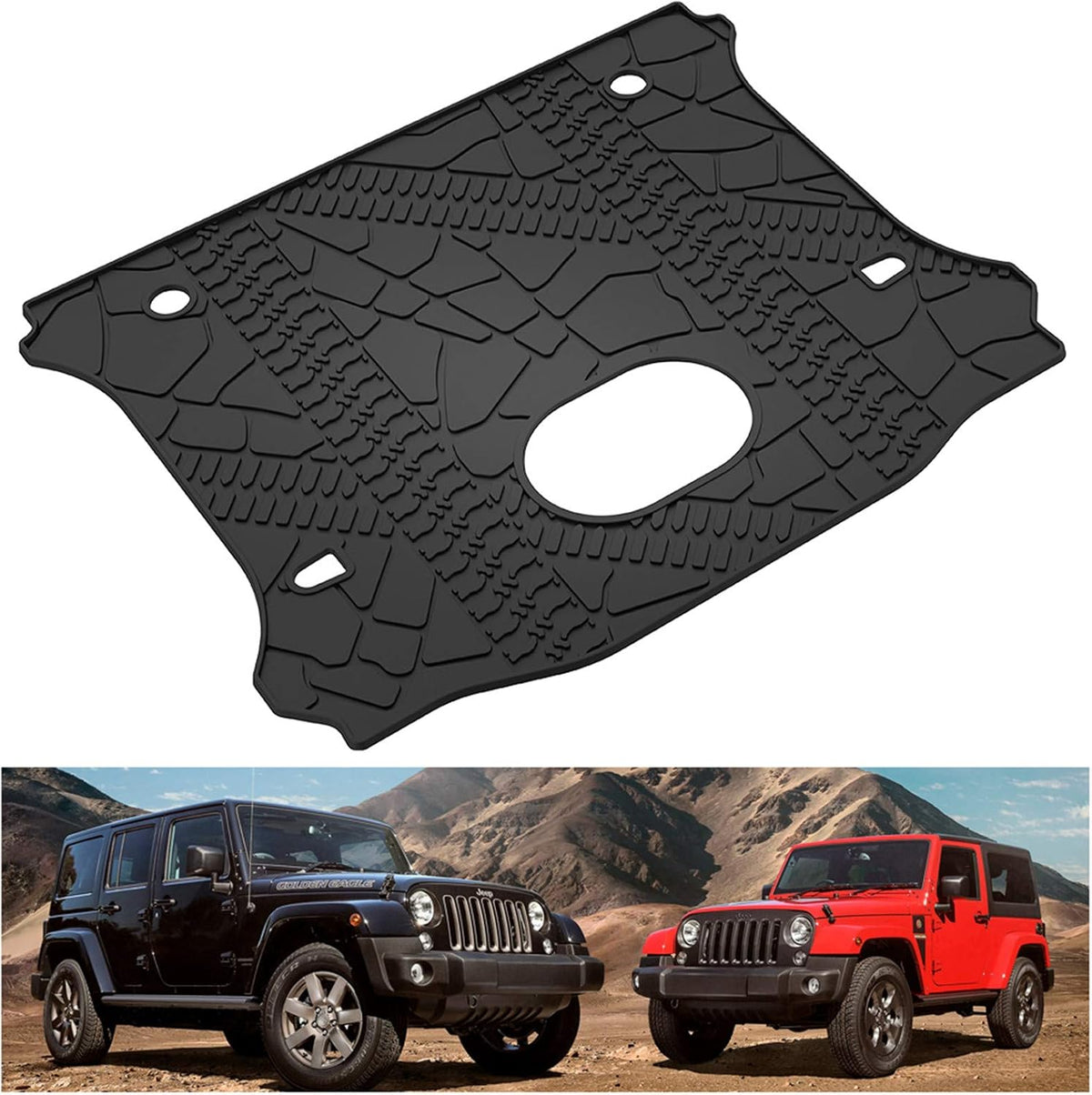 Cargo Mat Liner for 2015-2018 Wrangler JK 4 Door All Weather Rear Trunk Tray U309