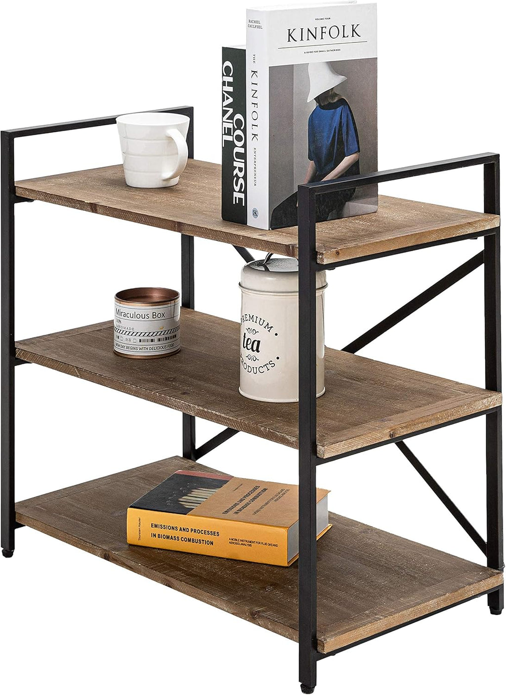 Solid Wood 3 Tier Bookshelf Storage Rack O683