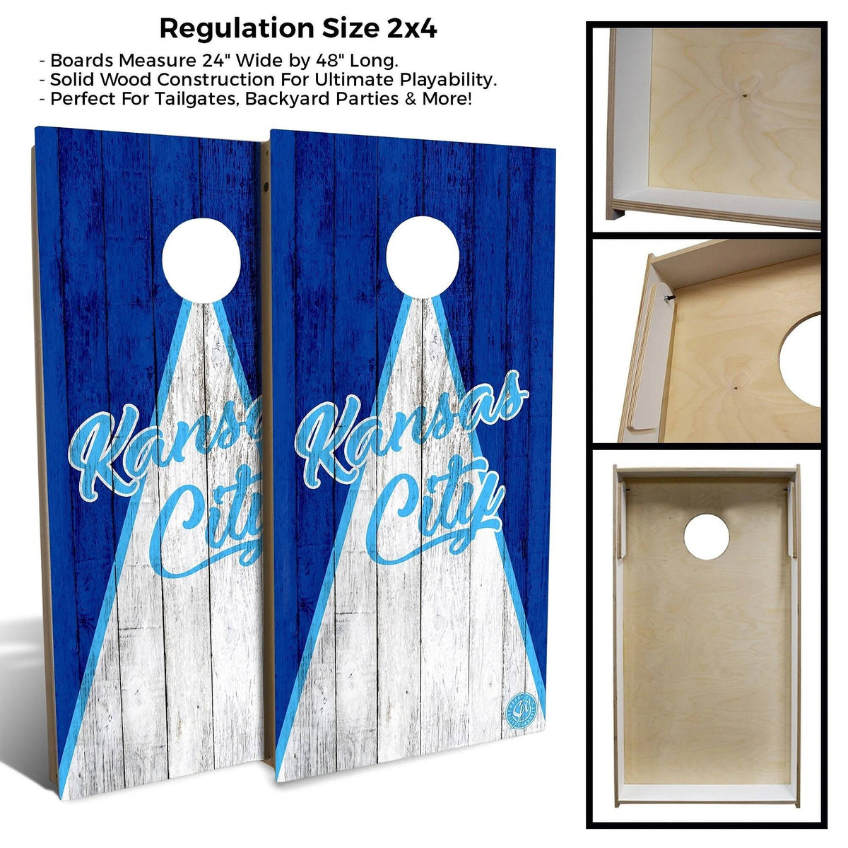 Solid Wood Cornhole Board Set, Multicolor V26536