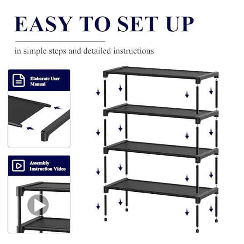 Black Non-Woven Shoe Rack C122418