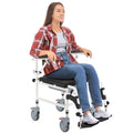 Black Commode Wheelchair with 4 Castor Wheels and Detachable Bucket F4634