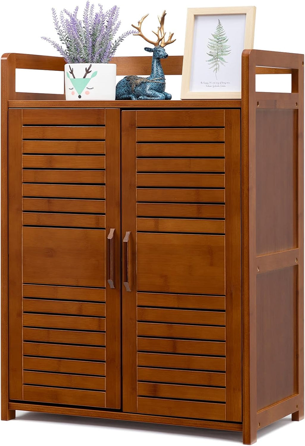 Bamboo Floor Storage Cabinet with 2 Doors U1495
