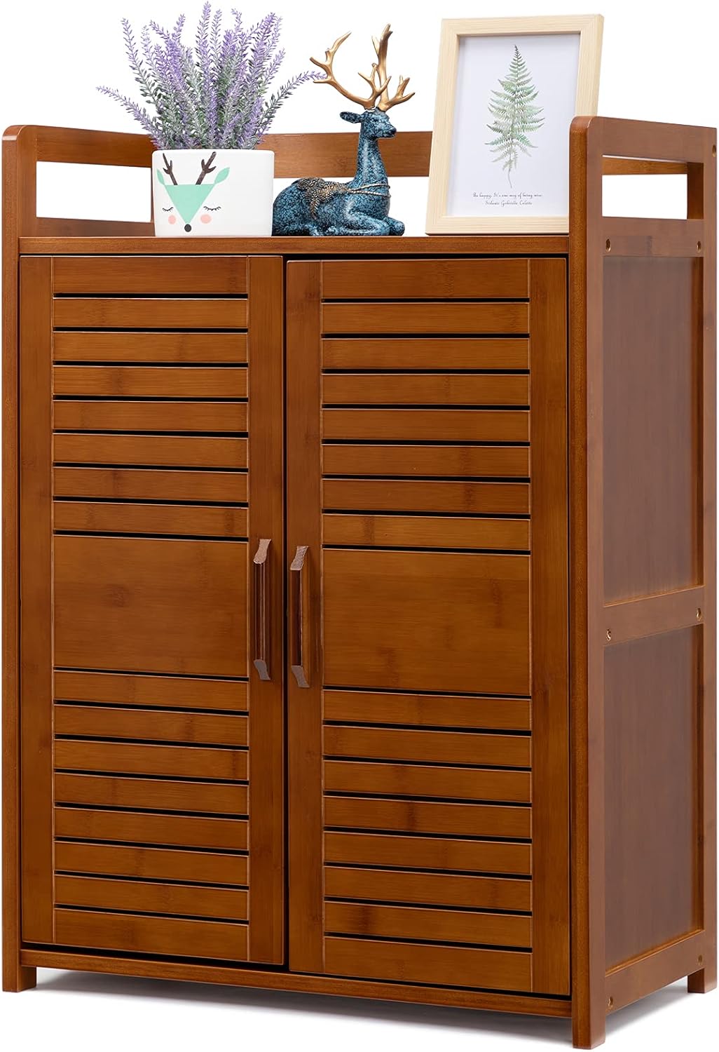 Bamboo Floor Storage Cabinet with 2 Doors U1495
