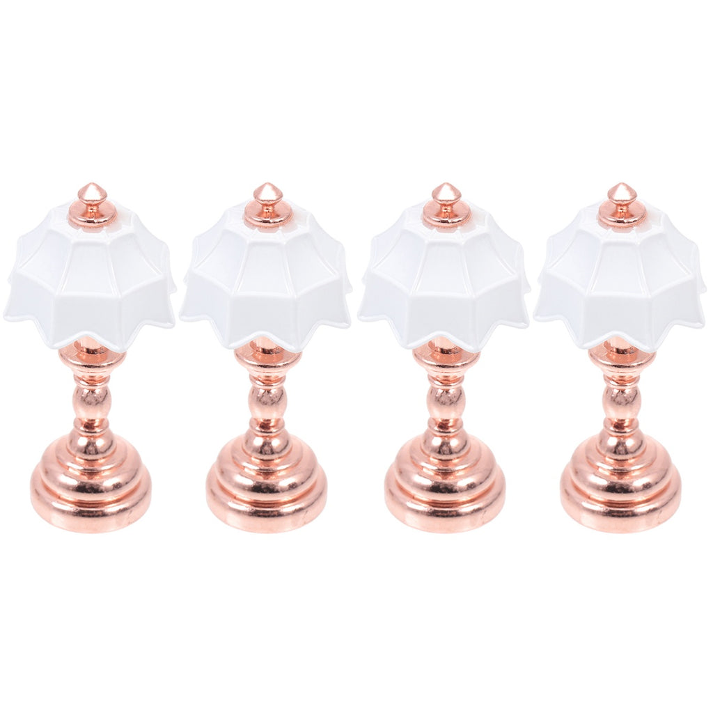 Vintage 4 Pcs Tiny Miniature Lamps For Dollhouse Iron M6120
