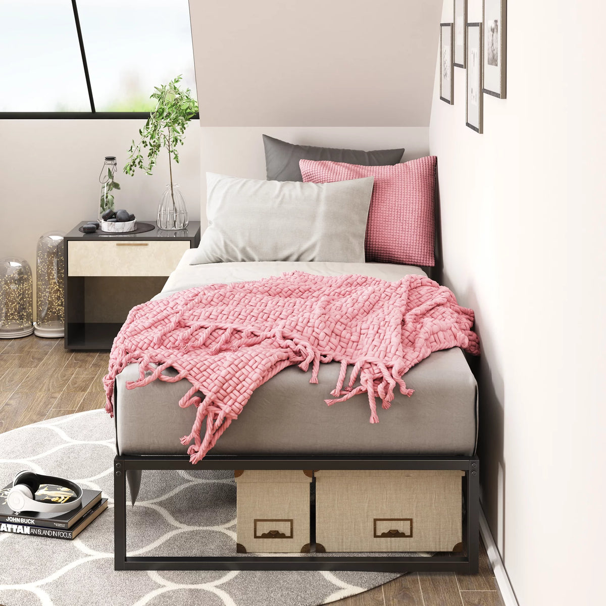 12" Metal Platform Bed Frame, Twin J997877