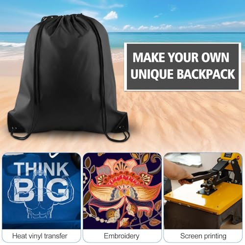 25Pcs Red Drawstring Backpack Bags Q71474