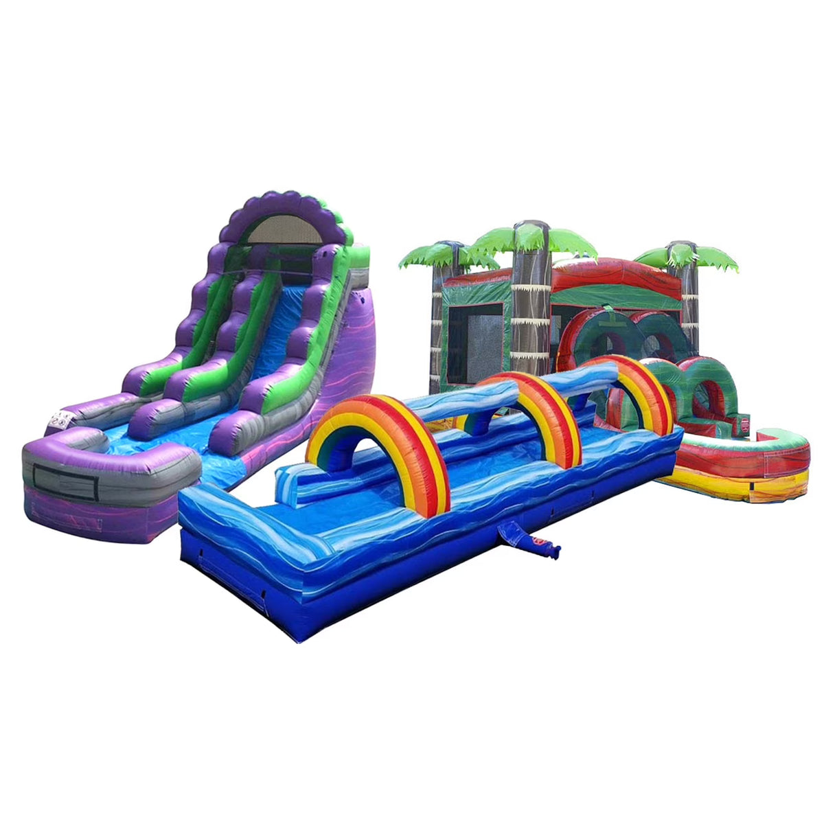 Commercial Inflatable Water Slide Bounce House Slip and Slide Trio J781961