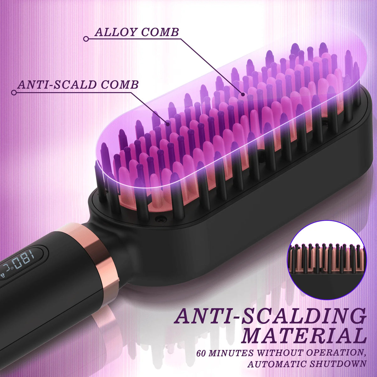 2 in 1 Ionic Fast Heating Straightener Brush K906