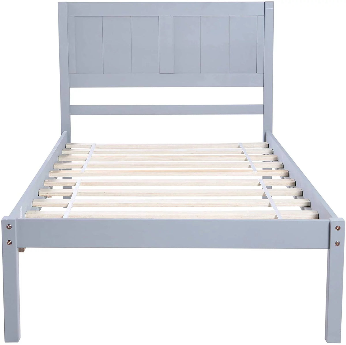 Gray Twin Pine Wood Platform Bed J840