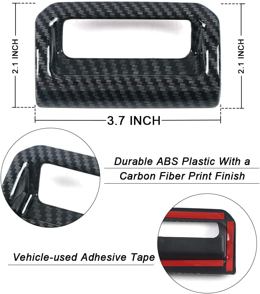 ABS Carbon Fiber Print Armrest Box Button Switch Cover J124354