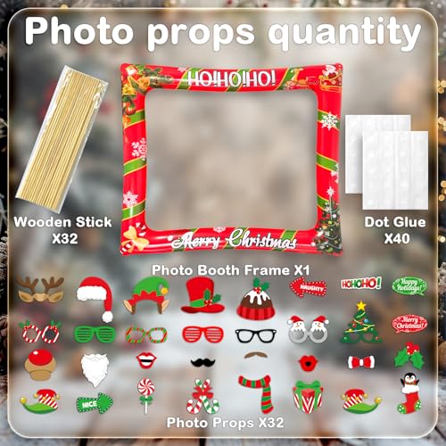 Christmas Photo Booth Props Inflatable Frame 32Pcs F4994