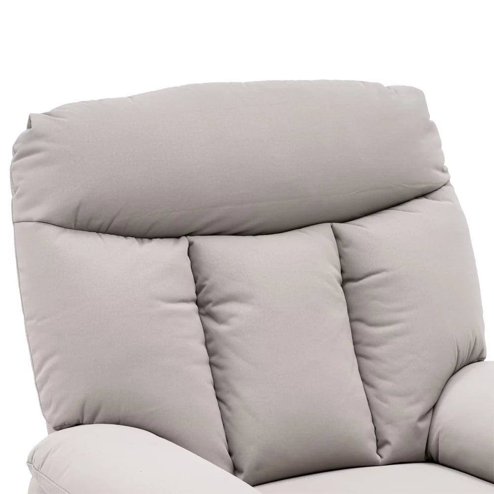 Electric Lift Recliner Massage Sofa Chair with Remote Control Silver White Z19540