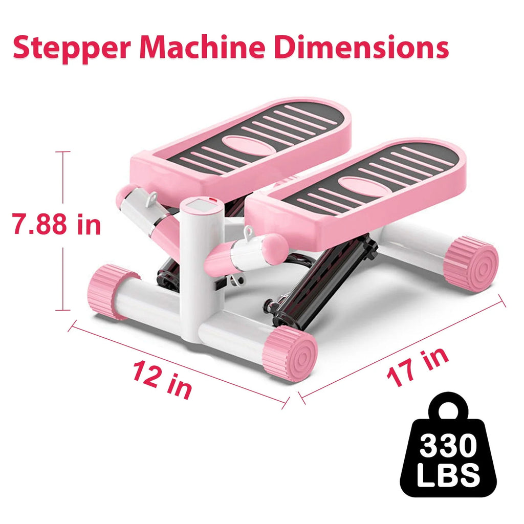 Pink Portable Mini Stepping Machine with Resistance Band Q48337
