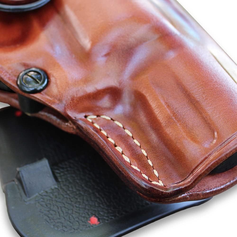 Brown Leather OWB Revolver Holster with Retention Strap for 2.5'' Barrel V5212