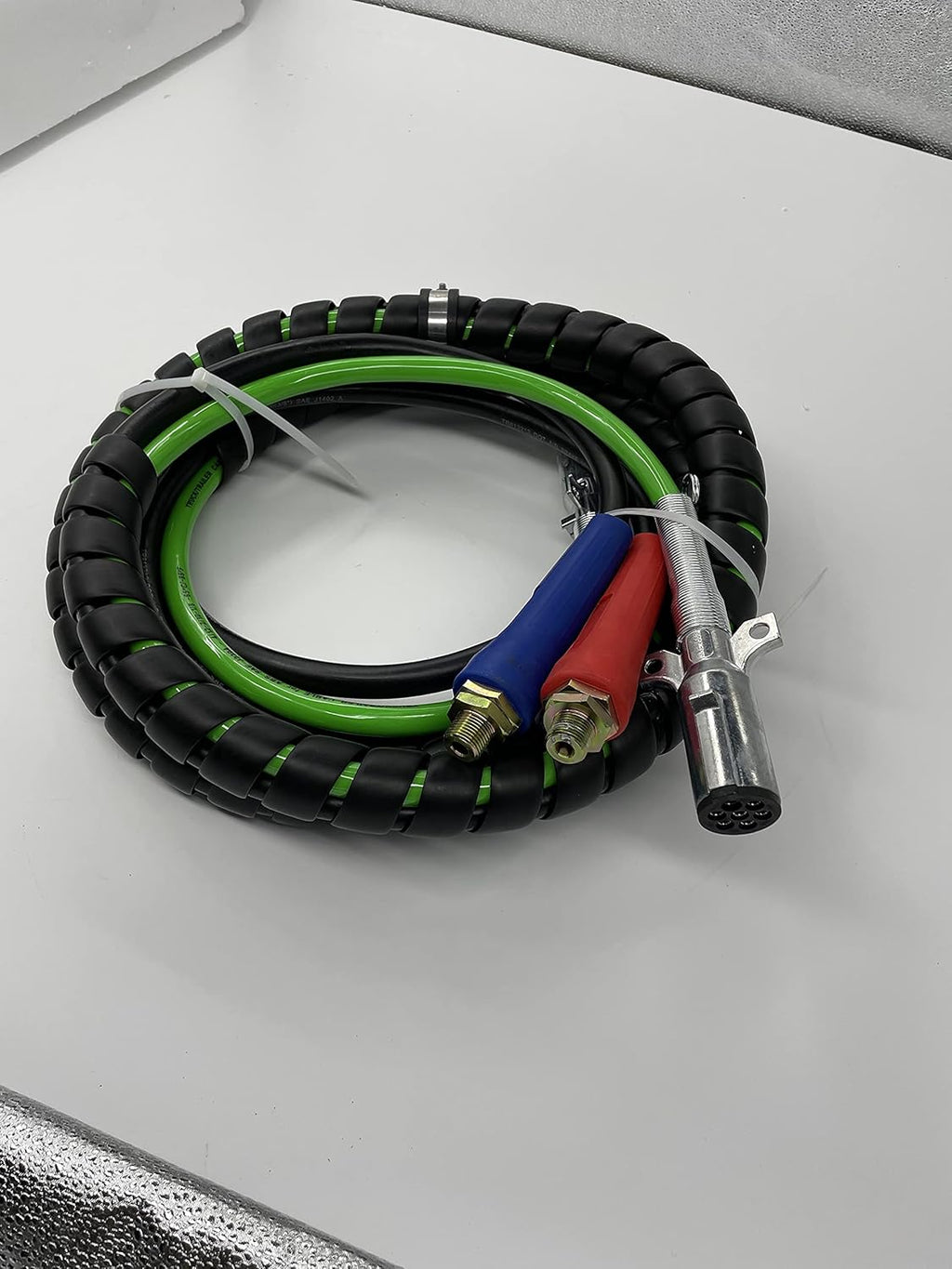 12ft 3 in 1 ABS & Power Air Line Hose Wrap 7 Way Electrical Cable with Handle Grip Y419136