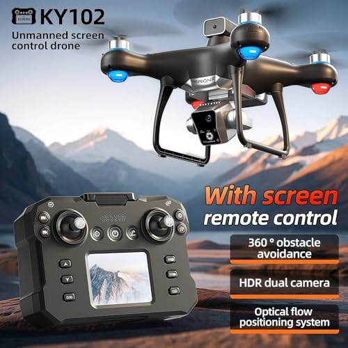 Drone with Screen Controller, Brushless Motor, Optical Flow Localization, Obstacle Avoidance, Black E594