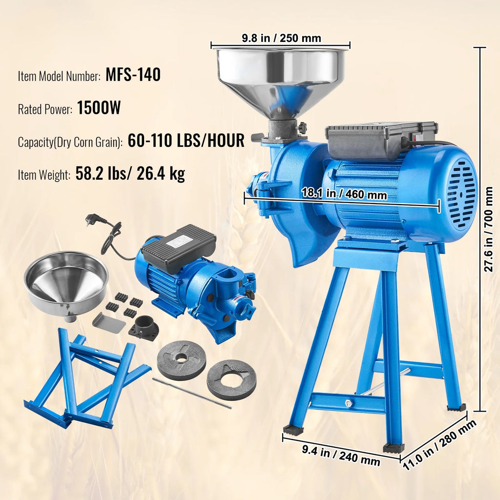 1500W Electric Grain Mill Grinder M529