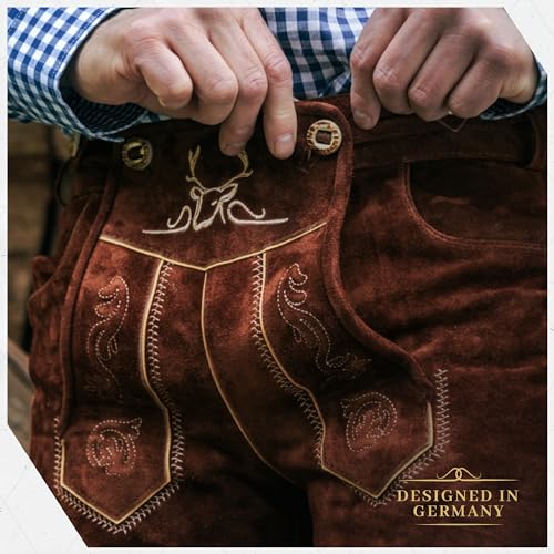 Genuine Leather Light Brown Knee Lederhosen N95577
