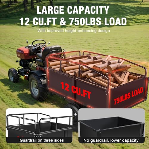 Heavy Duty Steel Dump Cart, 450lbs, 10 cu.ft Capacity V831