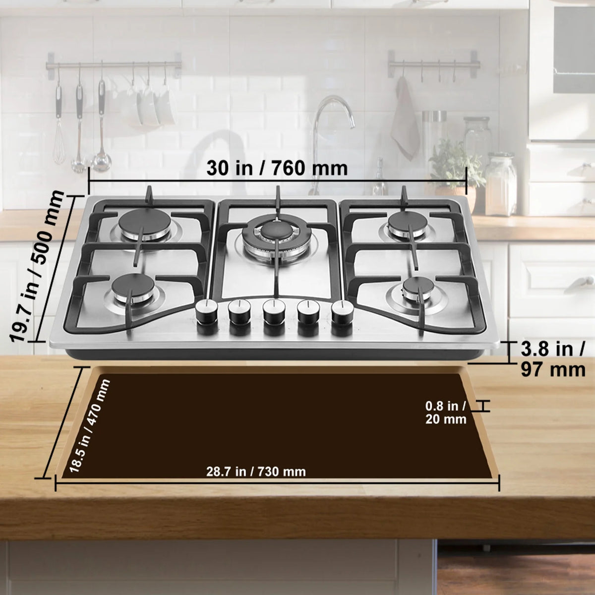 30 inch 5 Burners Gas Cooktop X84723