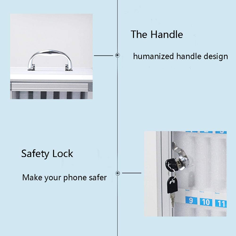 Aluminum Alloy Wall-Mounted Locked Cell Phones Storage Cabinet (36 Slots) F17728