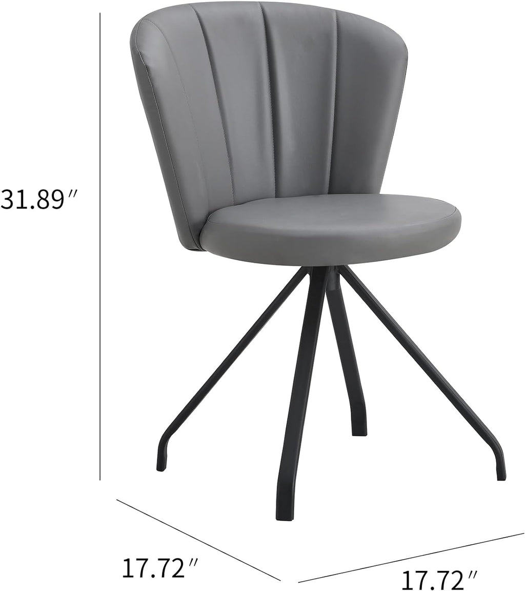 Milk White 360° Swivel PU Vanity Chair T96774
