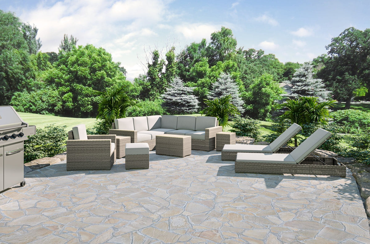 Brown Rattan Outdoor Chaise Lounge T373389