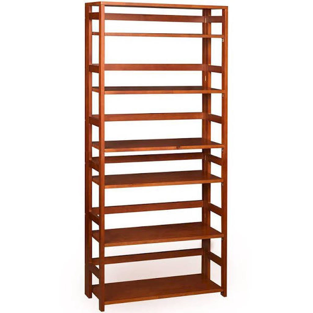 Cherry Wood 6-Shelf Standard Bookcase L319