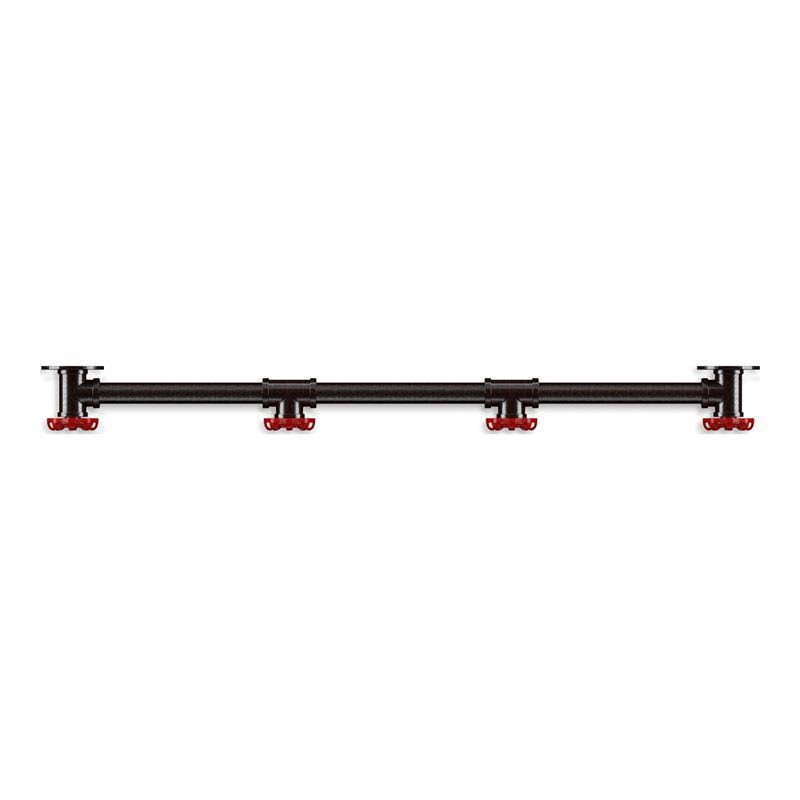 Industrial Metal 4-Hook Coat Rack in Sand Black Y885710