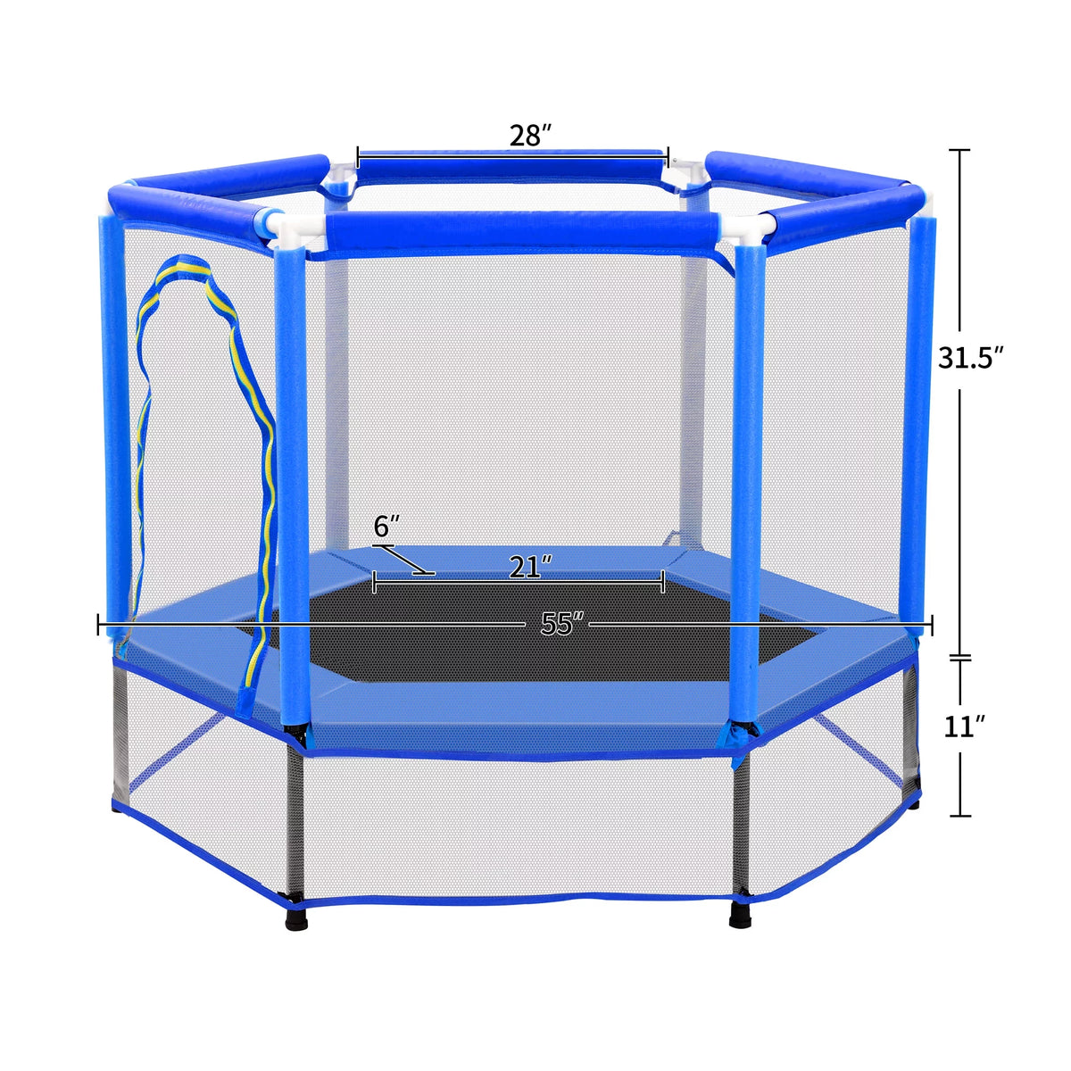 55'' Trampoline with Enclosure Net and Balls M250759
