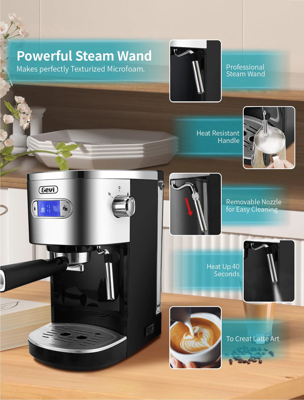 20 Bar Automatic Espresso Machine with Milk Frother S16302