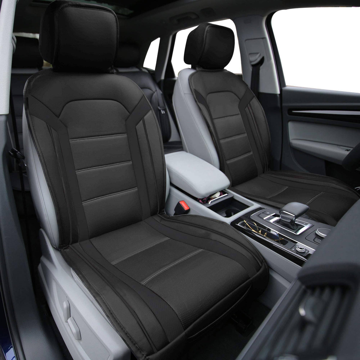Black Leatherette Car Seat Cushions G16809