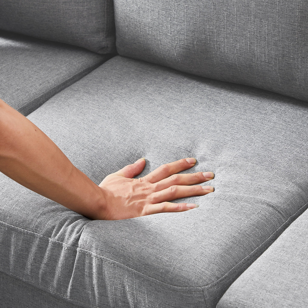 Light Grey Fabric Left Hand Facing Sectional Sofa J645