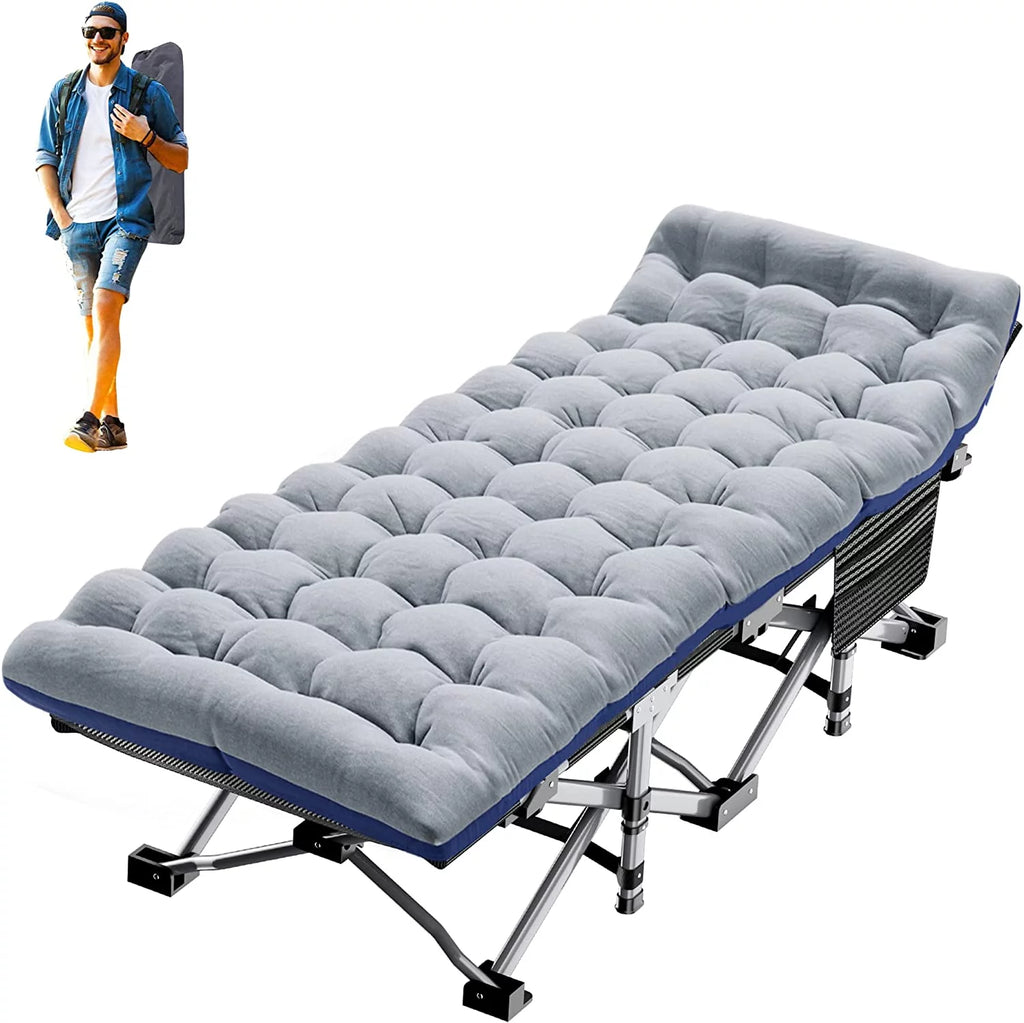 Folding Camping Cot with Mattress and Carry Bag R8711
