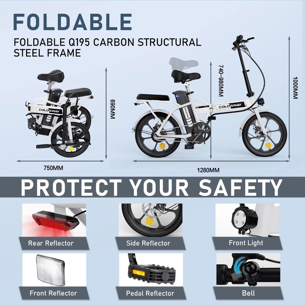Electric Bike 500W 36V Foldable Pedal Assist Bicycle V63175