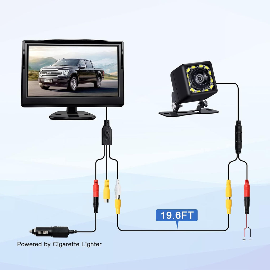 5 Inch Monitor HD 1080P IP69 Waterproof Backup Camera Kit Pack of 2 P70867
