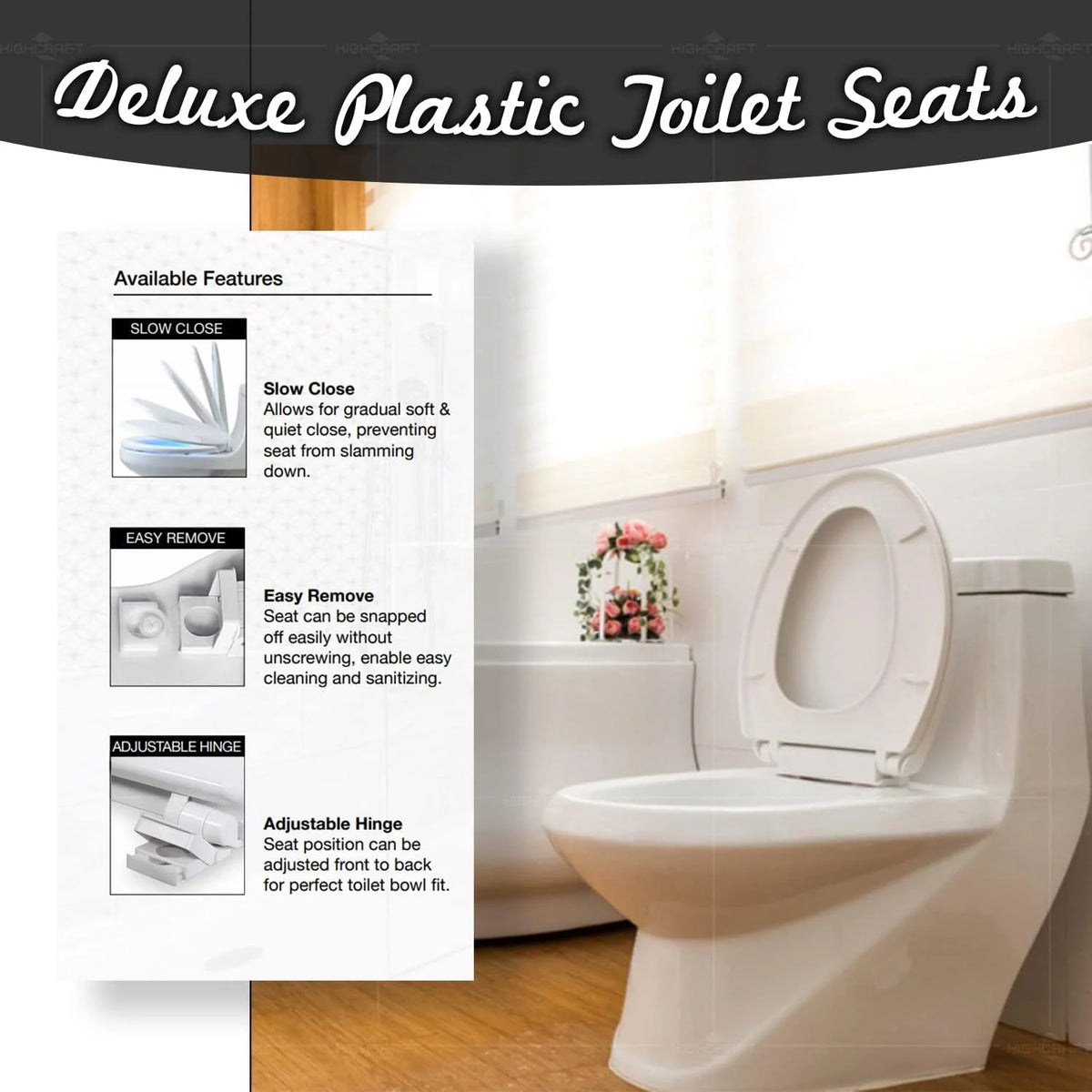 Round Plastic Toilet Seat Slow Close K773