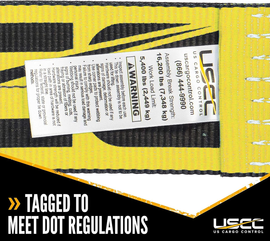 Yellow Ratchet Strap with Flat Hooks O4538