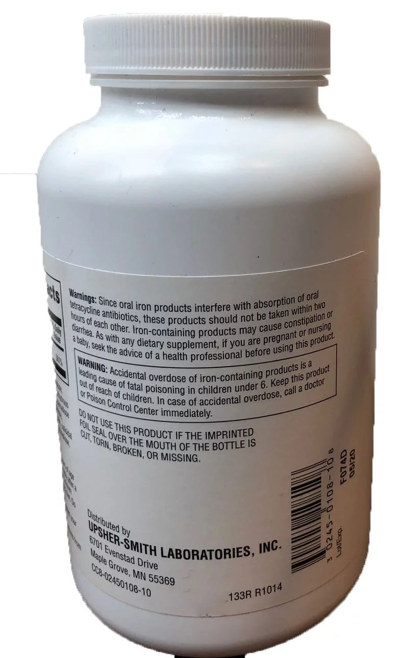 325 mg Ferrous Sulfate Enteric-Coated Dietary Supplement, 1000 Count R86112