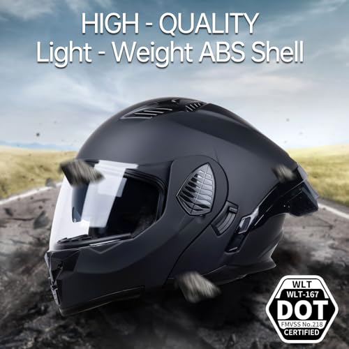 Matt Black Medium Full Face Modular Motorcycle Helmet E2019