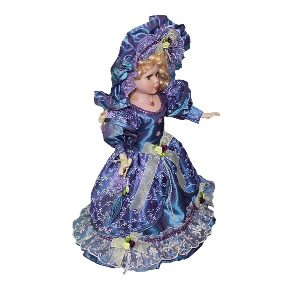Violet Porcelain Dollhouse Lady with Dress S300337