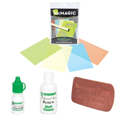 Pool Cue Shafts Maintenance Kit with Burnishing Papers and Shaft Conditioner R588779