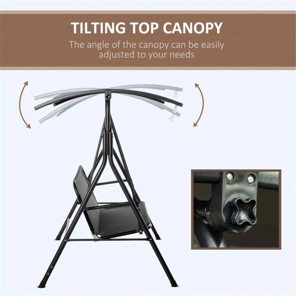 Black 3-Person Porch Swing X76557