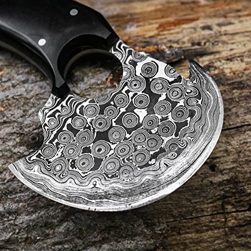 Handmade Damascus Steel Ulu Knife X237