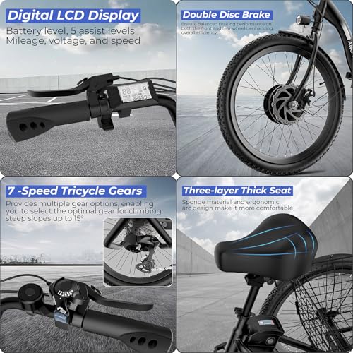 24" 499Wh Folding 3 Wheel Electric Tricycle Y176